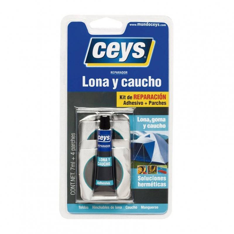 Reparador Lona Y Caucho 7 Ml Con 4 Parches Ceys