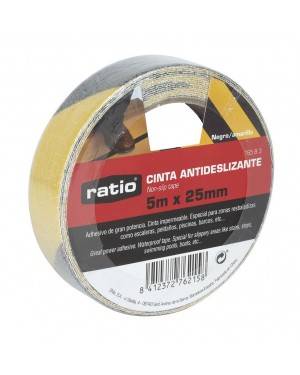 RATIO Cinta Antideslizante 25 Mm X5M Negro/Amarillo Ratio