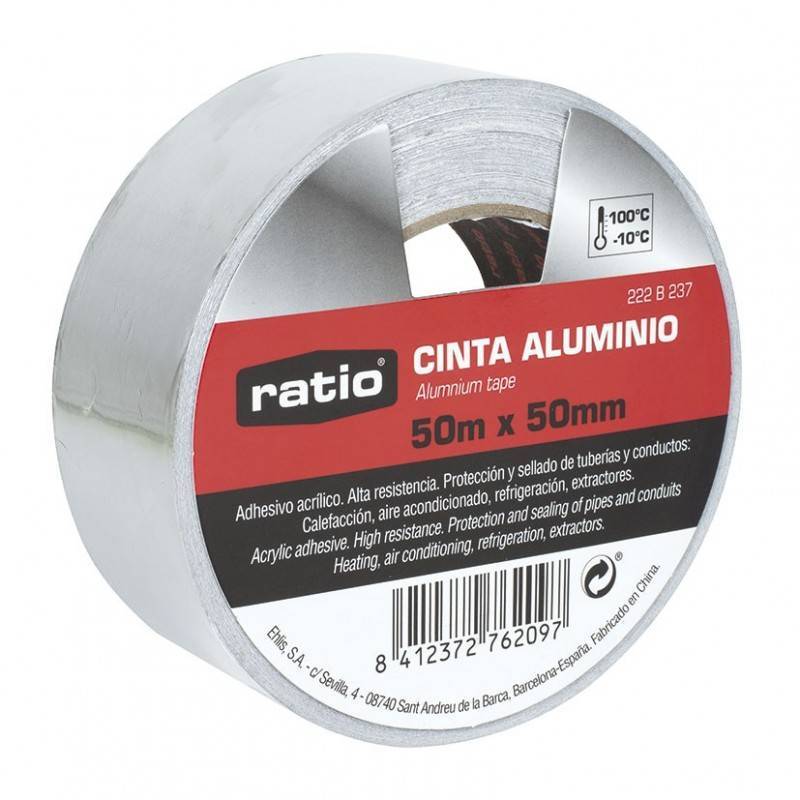 RATIO Cinta Adhesiva De Aluminio 50 Mm X50M