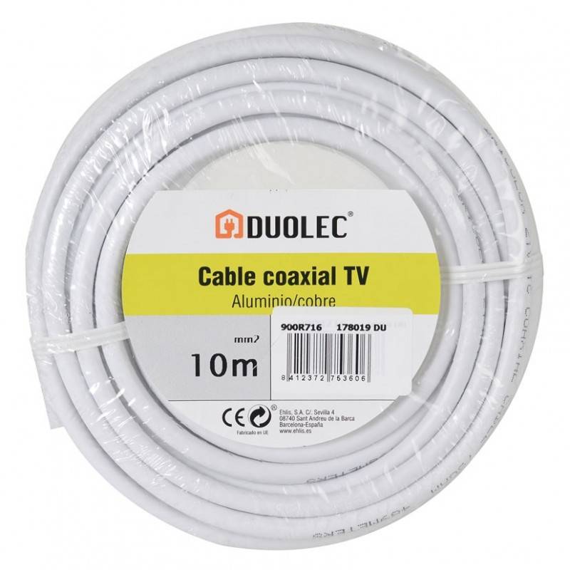 Cable Coaxial Antena Tv Aluminio/Cobre 10M Duolec