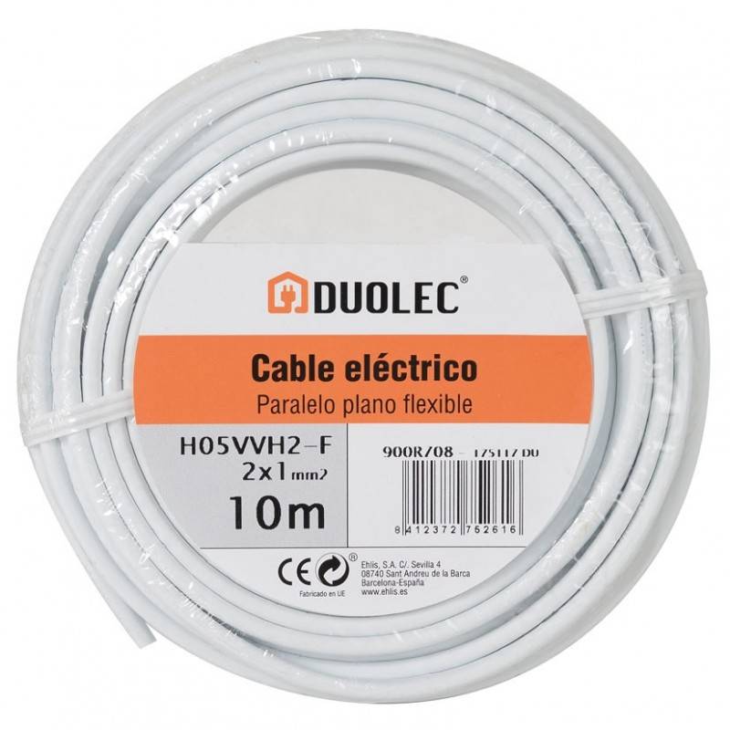 DUOLEC Cable Eléctrico Paralelo 2X1 25M Blanco Duolec