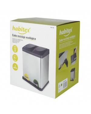 HABITEX Cubo Pedal Ecológico Doble Cromado Habitex