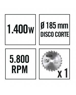 RATIO Sierra Circular Sr1400Nm 1400W Ratio