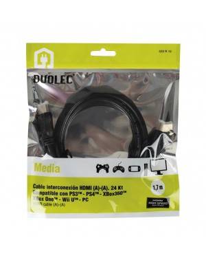 DUOLEC Cable Hdmi 1.4 1.7M Black Braided Mesh