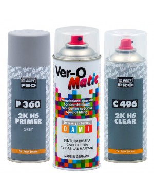 Brico-pinturas Dami Kit Spray Bicapa Carrocería Todas las marcas + Aparejo + Barniz 2K