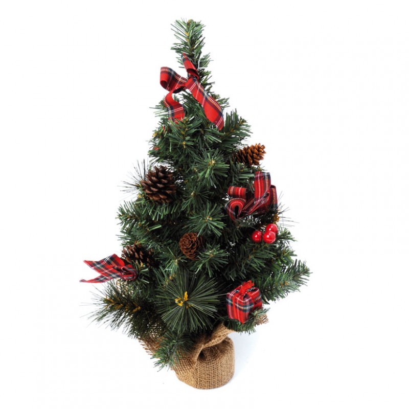 HABITEX Árbol de navidad Escocés decorado 30 cm