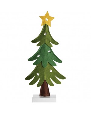 HABITEX Árbol navidad en tela base madera con luces Led