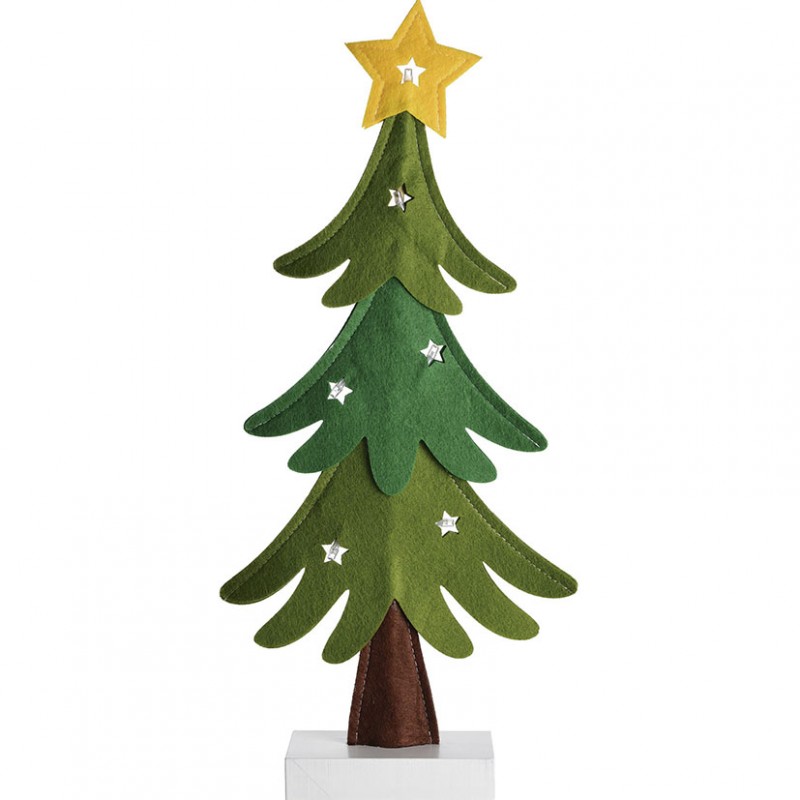 HABITEX Christmas tree in wood base fabric with Led lights
