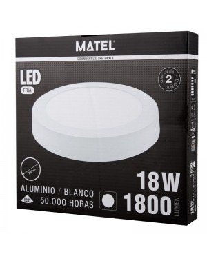 Alfa Dyser Downlight LED Surface Ronde Blanc 18w Lumière Froide