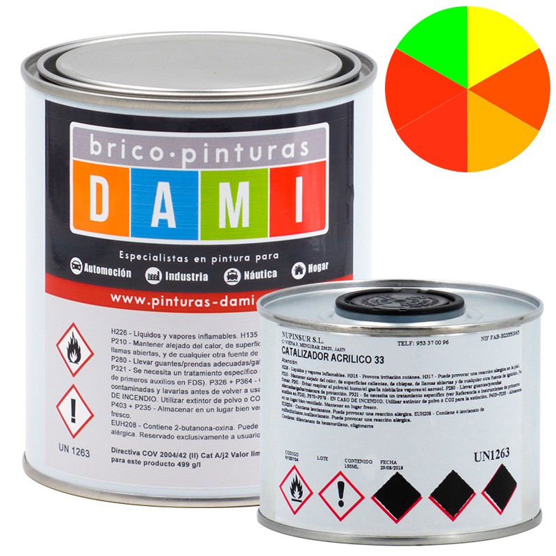Brico-paintings Dami Polyurethane Enamel 2 components Fluorescent Satin 1L