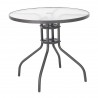 CADENA88 Table ronde en acier-verre 80xh.71 cm. DE BASE