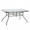 CADENA88 Table rectangulaire en acier-verre 142x90xh.71 cm. DE BASE