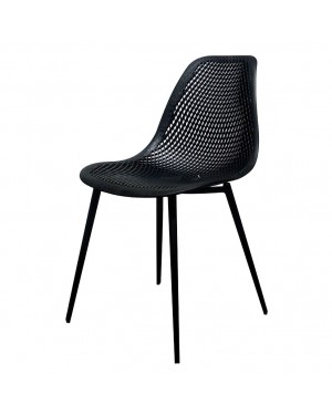 CADENA88 4 schwarze Stühle aus Stahl-Kunststoff DUBLÍN