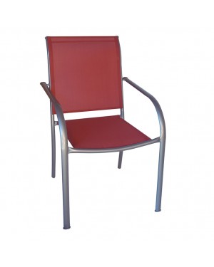 CADENA88 Cadeira em aço prata-terracota BRASIL