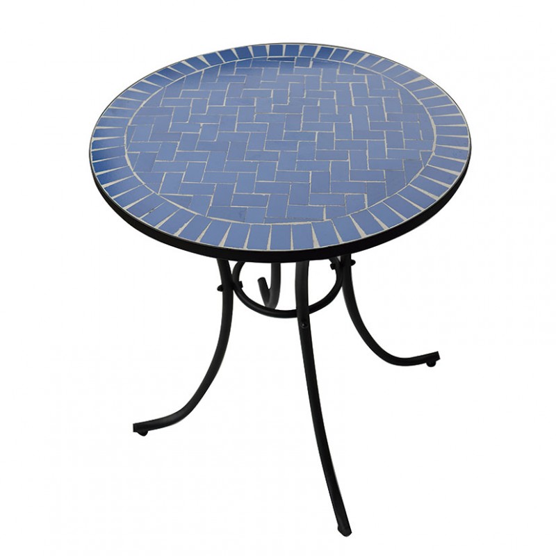 CADENA88 Round table with ceramic surface MOSAICO