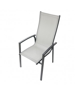 CADENA88 Cadeira alta de alumínio-textilene com braços CAPRI