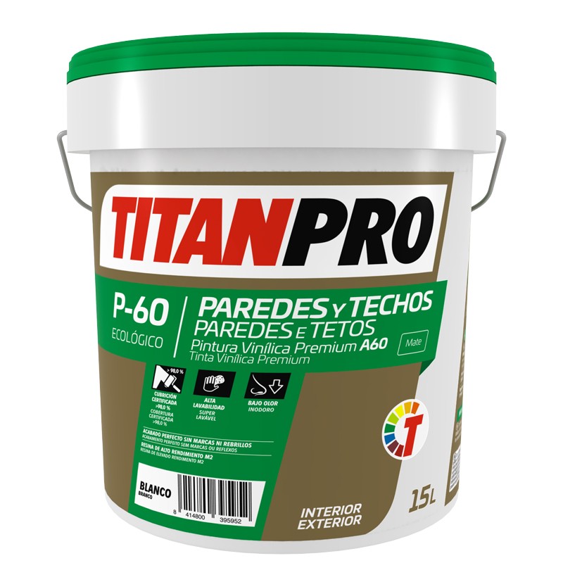 Titan Pro Extra mate tinta de vinil branca 15L P60 Titan Pro