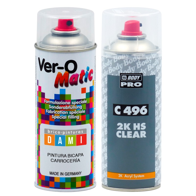 Brico-pittura Dami Kit Spray Carrozzeria Doppia Mano Tutte le marche + Vernice 2K
