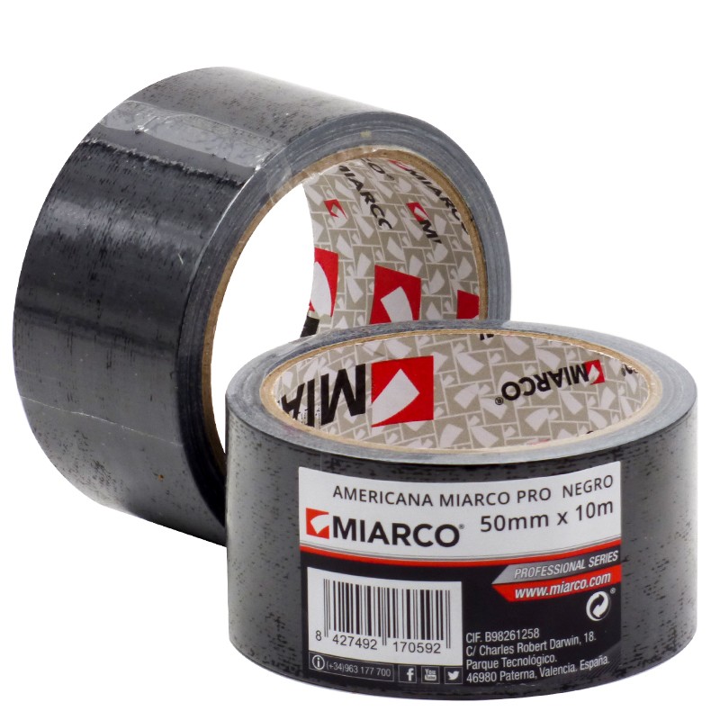 Miarco Cinta americana Miarco Pro 50mm x 10m Negro
