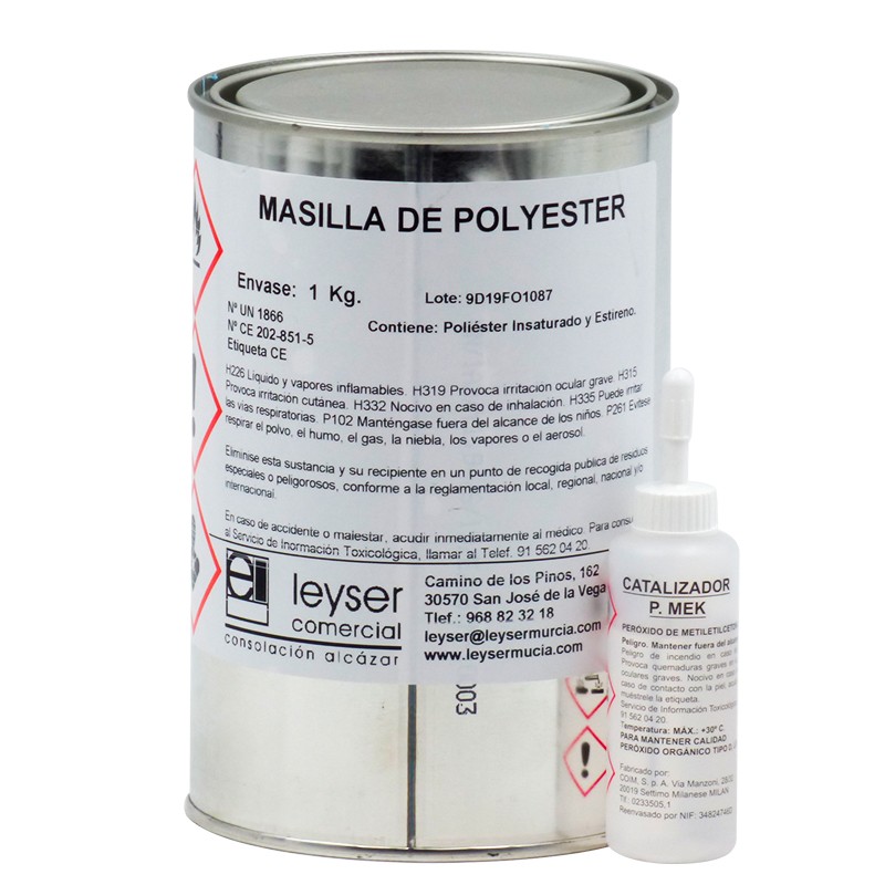 Masilla fibra de vidrio 1Lt  MASILLA PARA COCHE, Productos químicos de  chapa y pintura