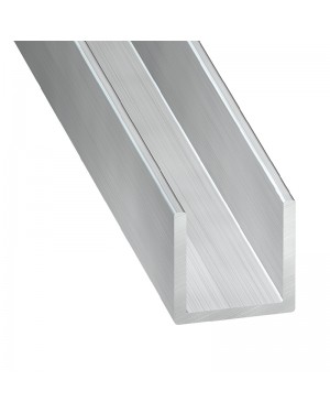 CQFD Perfil en U Aluminio Bruto 1 metro
