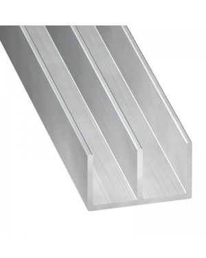 CQFD Profilo Doppia U Alluminio Grezzo 1 metro