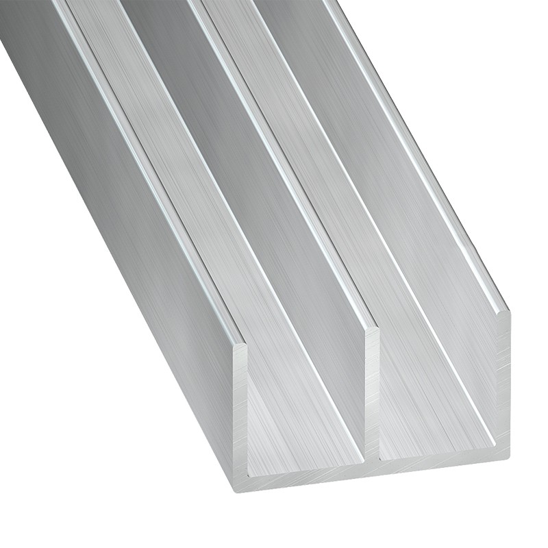 CQFD Perfil Doble U Aluminio Bruto 1 metro