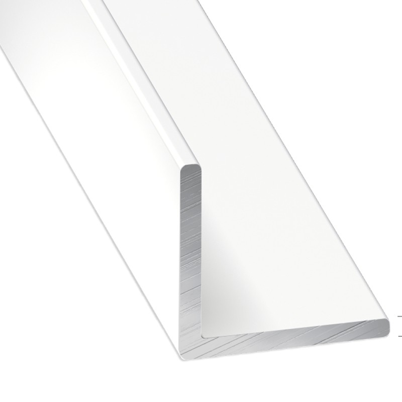EHL White Lacquered Aluminum Equal Angle Profile 1 meter