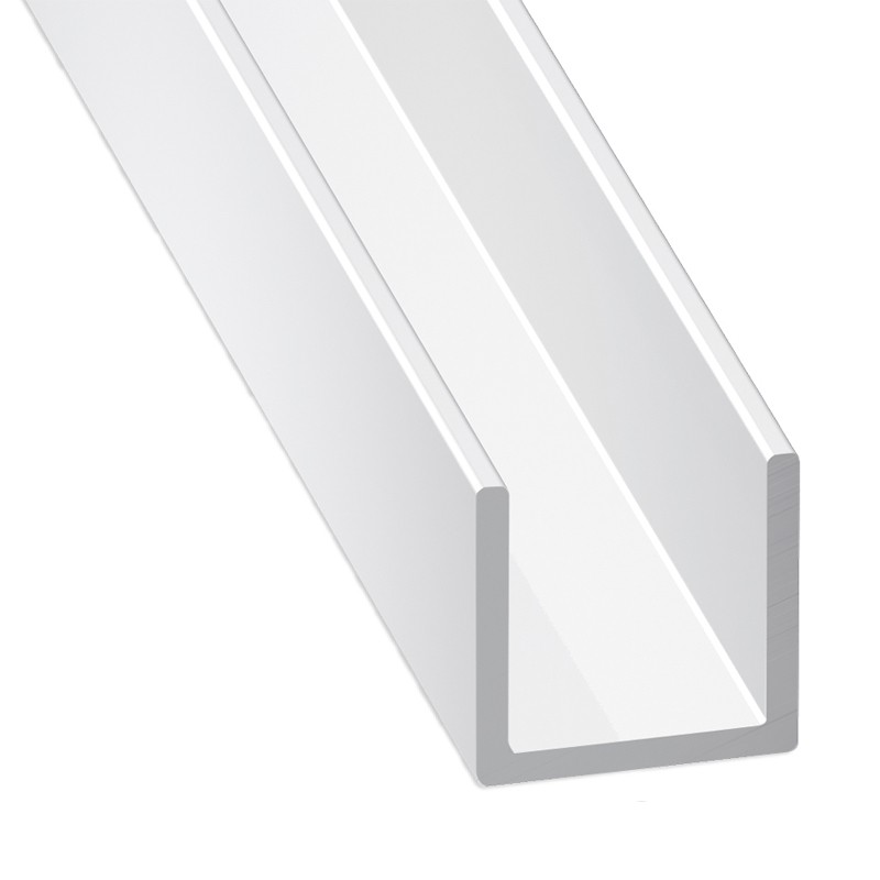 CQFD Perfil en U Aluminio Lacado Blanco 1 metro