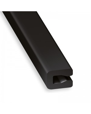 CQFD Feuille de fermeture profilé en U PVC Noir 1 mètre