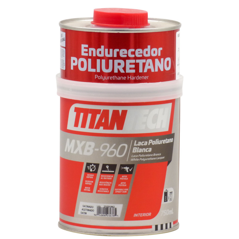 TitanTech Satin White PU Lacquer MXB-960 750 ml TITANTEHC