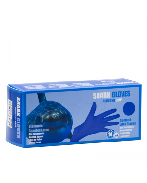 Luva de mundo caixa 50 luvas látex diamante tubarão azul