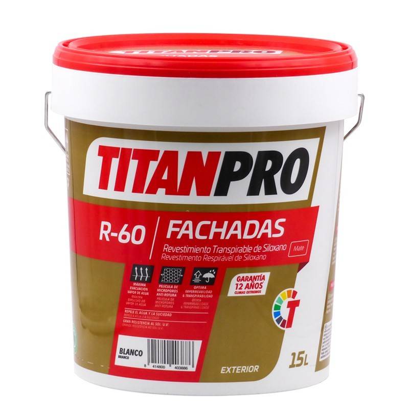 Titan Pro Revêtement TR Siloxane Blanc mat 15L R60 Titan Pro