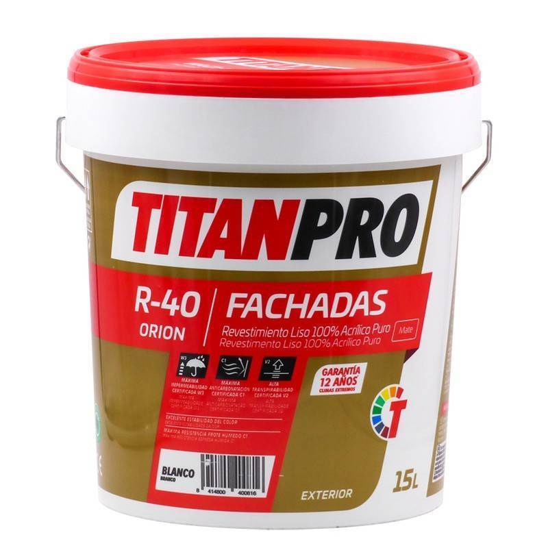 Titan Pro Beschichtung 100% reines Acryl Weiß matt 15L R40 Titan Pro