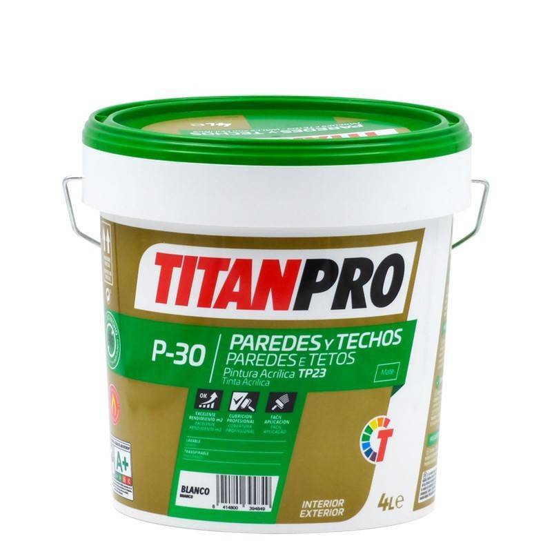 Titan Pro Pintura acrílica TP23 Blanco mate P30 Titan Pro