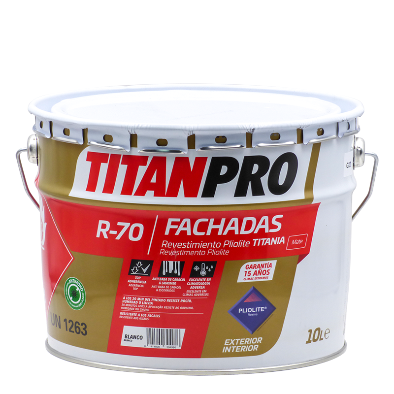 Titan Pro Revêtement Pliolite Titania Blanc mat 10L R70 Titan Pro