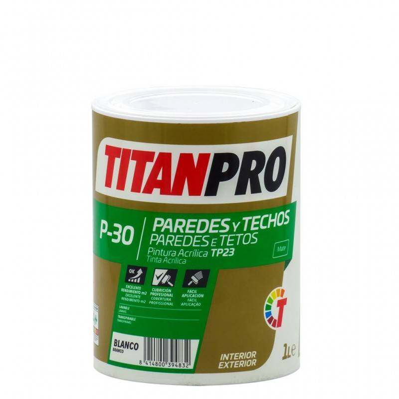 Titan Pro Acrylfarbe TP23 Mattweiß P30 Titan Pro